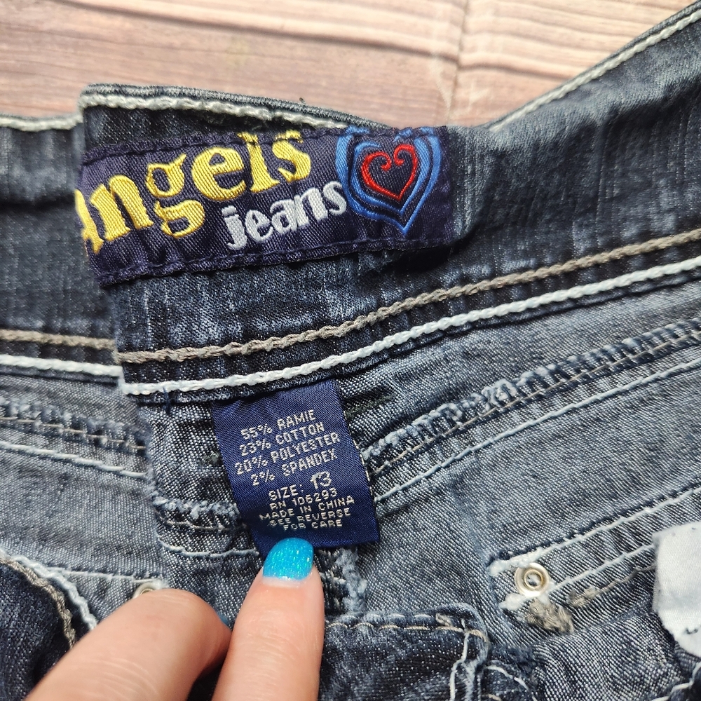 Angels Jeans Y2K 2000s Flare Super Low Rise Jeans - Picture 9 of 12